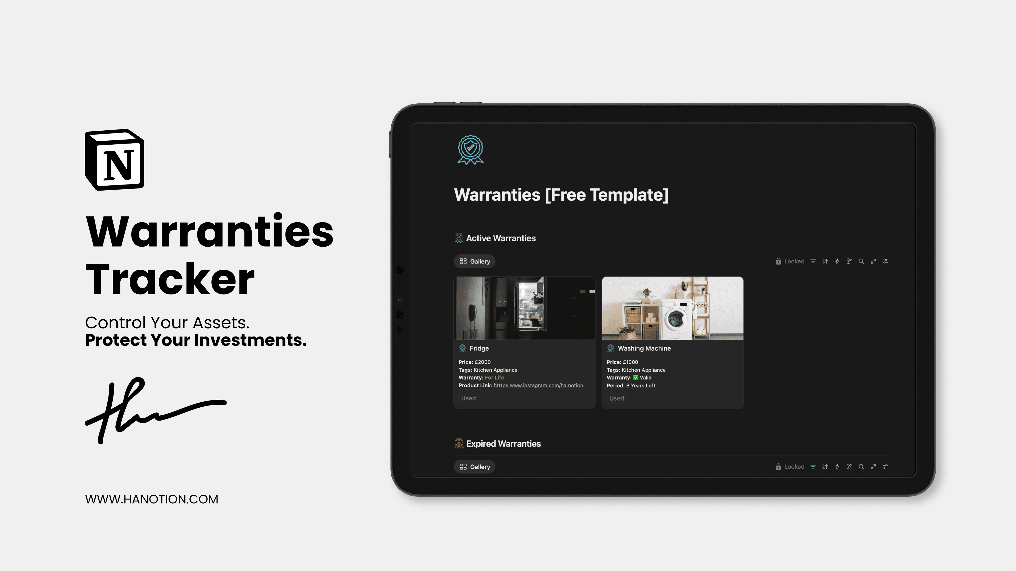 Warranties Tracker Template preview