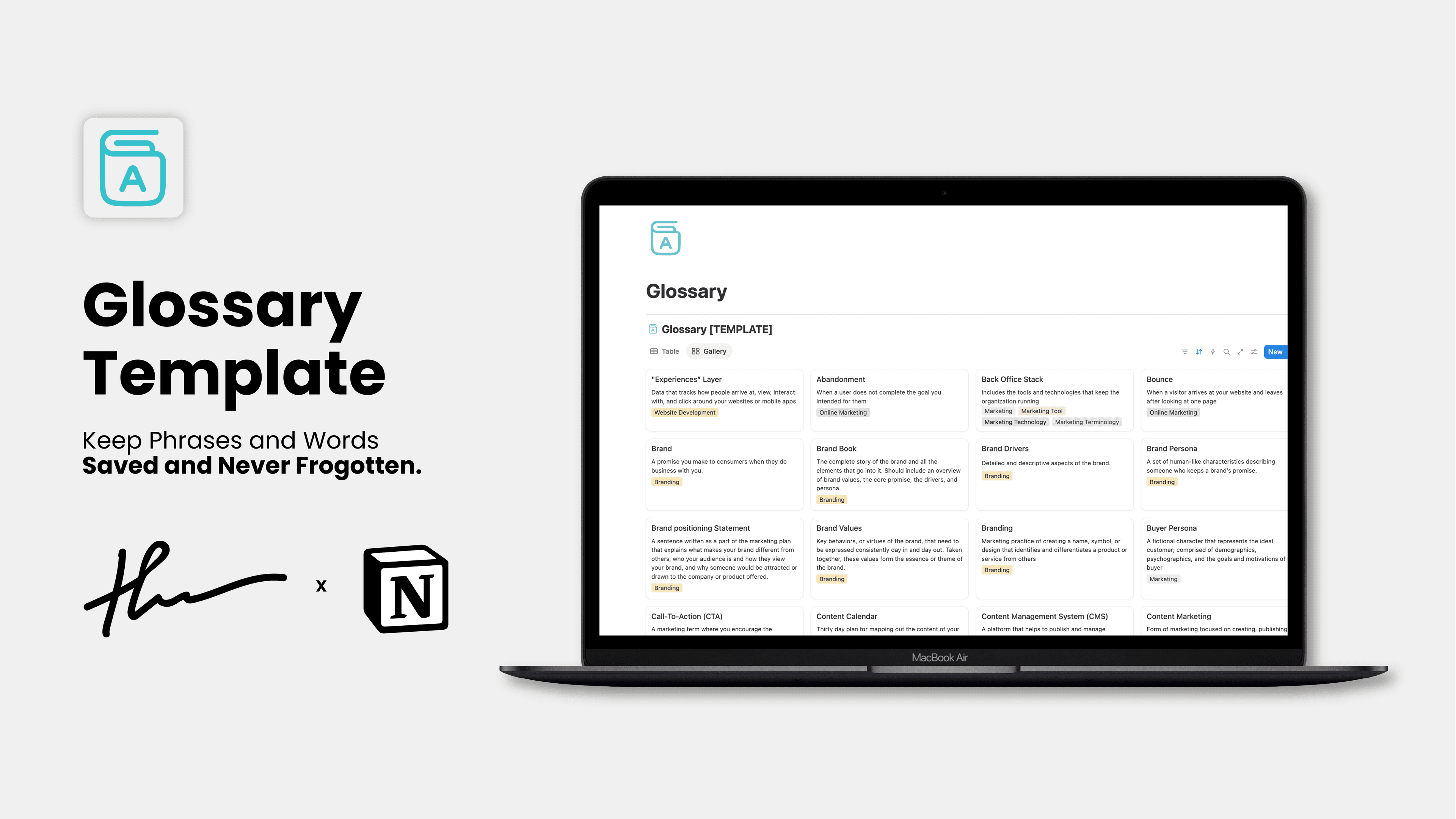 Glossary Template preview